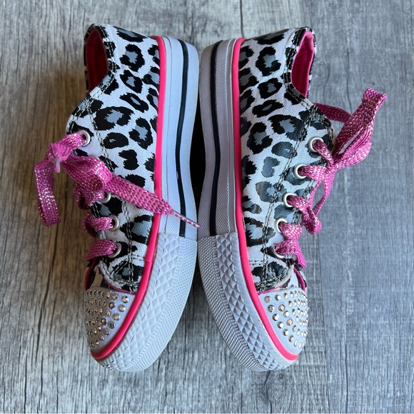 Skechers Twinkle Toes Cheetah Print Size 1 - Picture 3 of 9